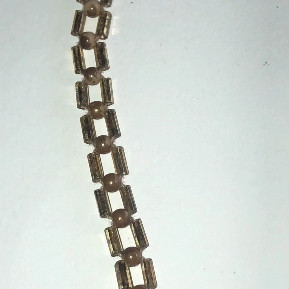 Vintage Flower Beaded Necklace with Brown Accents